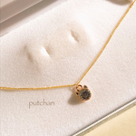 glass stone cat ネックレス