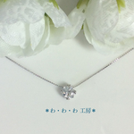再販 ジルコニア(5mm)☆エレガンスシルバーチェーンのシンプルネックレス 