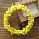 ねこのリース ミモザ