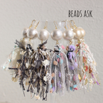 コットンパールのアヴリル糸タッセルピアス