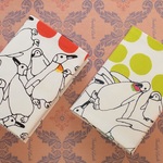 【再販】【２色セット】ペンギンプリントブックカバー（文庫本サイズ）