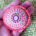 キラキラ鏡が華やかなミラー刺繍ブローチ【06】