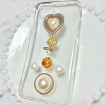 【新作】パールハートカボションiPhoneケース