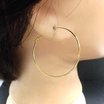 特価品 フープピアス  30.0ｍｍ×07ｍｍ　ゴールド色40個(20ペア)