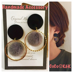 Black✖︎リングファーボールピアス K&K❤︎99