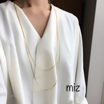 シンプル ロング 2連ネックレス