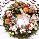 どんぐりサンタのクリスマスリース - 33cm