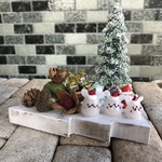 ブラックフライデー価格！ガラスのクリスマスミニオブジェ(ごまうさちゃんのクリスマスB)
