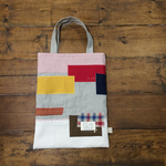 オーダー品・カラフルパッチのバッグとブローチ