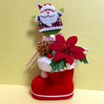 〈再販♪〉クリスマスブーツの置物（サンタ）