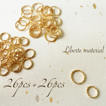 【再販】《26pcs+26pcs》デザイン丸カン15mmと12mm
