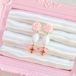 クリスマスSALE ♡ Pink Rose  Cross pierce ♡*＊