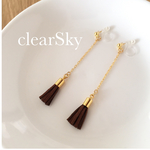 揺れるタッセルイヤリング✱ノンホールピアス