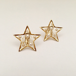＊再販＊星とパールのイヤリング／ゴールド
