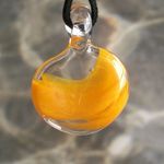 ラウンド型トンボ玉ネックレス（クリアイエロー）