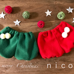 ☃🎄クリスマスカラー❄🎄２枚セット　雪ん子ポンポン付⛄ 贈り物にも…💕フリース💕軽くて暖かい優しい肌触り💕  シンプル着回しパンツ  70～80  男女兼用