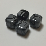 アクリルビーズ 16㎜ クラックブラックカーキ 4つセット