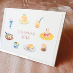 2018年卓上カレンダースイーツ柄（４月始まり）