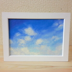 油絵原画『澄んだ青空』　額縁付き