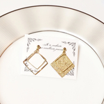 スクエアアシンメトリーピアス/イヤリング