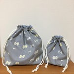 可愛い蝶々リボンのお弁当袋とコップ袋セット