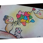 オリジナル絵はがき「LOVE風船」