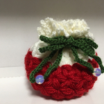 手のひらサイズの巾着（クリスマスカラー）