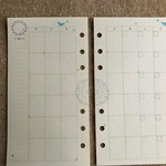 システム手帳リフィル　バイブルサイズ　青い小鳥柄カレンダータイプ