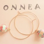 <送料無料>フープピアス☆トンボ玉キャンディカラー☆