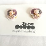 淡水パール*ヴィンテージビーズ*お花*手刺繍イヤリング