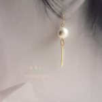 コットンパール　スティック　ピアス/イヤリング/ノンホールピアス
