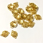 (JA0315 - 20個)薔薇コネクターパーツ20×15㎜ - ゴールド