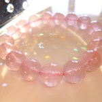 ☆愛と美の女神☆若さ☆健康☆マダガスカル産ローズクォーツ♪　☆１２ｍｍ☆　☆１７ｃｍ☆
