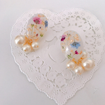 かすみ草オーバルピアス・イヤリング