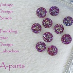 送料無料 ★ カボション  Twinkling Star ブルーピンク １６pcs  16-D