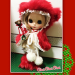 おとり置き商品になります！専用ページです。ブライスサイズ ドール服      クリスマスと魔法と贈り物(赤)    