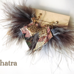 再販2♡新作♡marabou＆Gobelinearring＊mixbrown＆gray