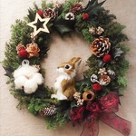 j様オーダー品・野うさぎのクリスマスリース