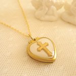 ♡ハートロケットネックレス♡（cross）