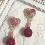 ドライフラワーハートピアス＊イヤリング