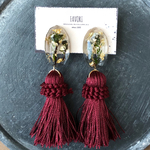 botanical tassel red／タッセル 大ぶり ボルドー