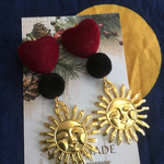 送料無料フロッキーハートと太陽おひさまのピアスorイヤリング kirakirasm