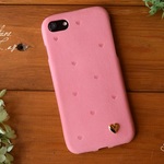 イタリアンレザーマイネ 1枚革スマホカバー ハート付き iPhone7/8