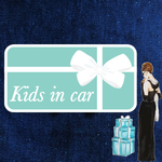 KIDS IN CAR【ステッカー】 プレゼントボックス ティファニー ブルー