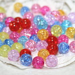 8mmクラックビーズ/アクリル　20ｇ（70個くらい）　　