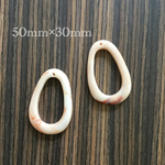 importアクリルオーバルチャーム ホワイトマーブル 2個入り