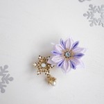 雪の花　帯留め　☆クリスマス☆雪の結晶☆成人式☆卒業式☆和装☆着物