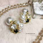 ビジュー&パールキャッチピアス