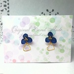 シンプル綺麗な紺色の紫陽花ピアス♡