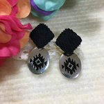 ブラックコーデュロイ×オルテガ チャームのピアス♡